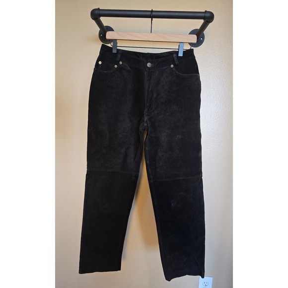 100% leather black pants / jeans. Measurements in pics soft, suede, nubuck - Picture 2 of 9